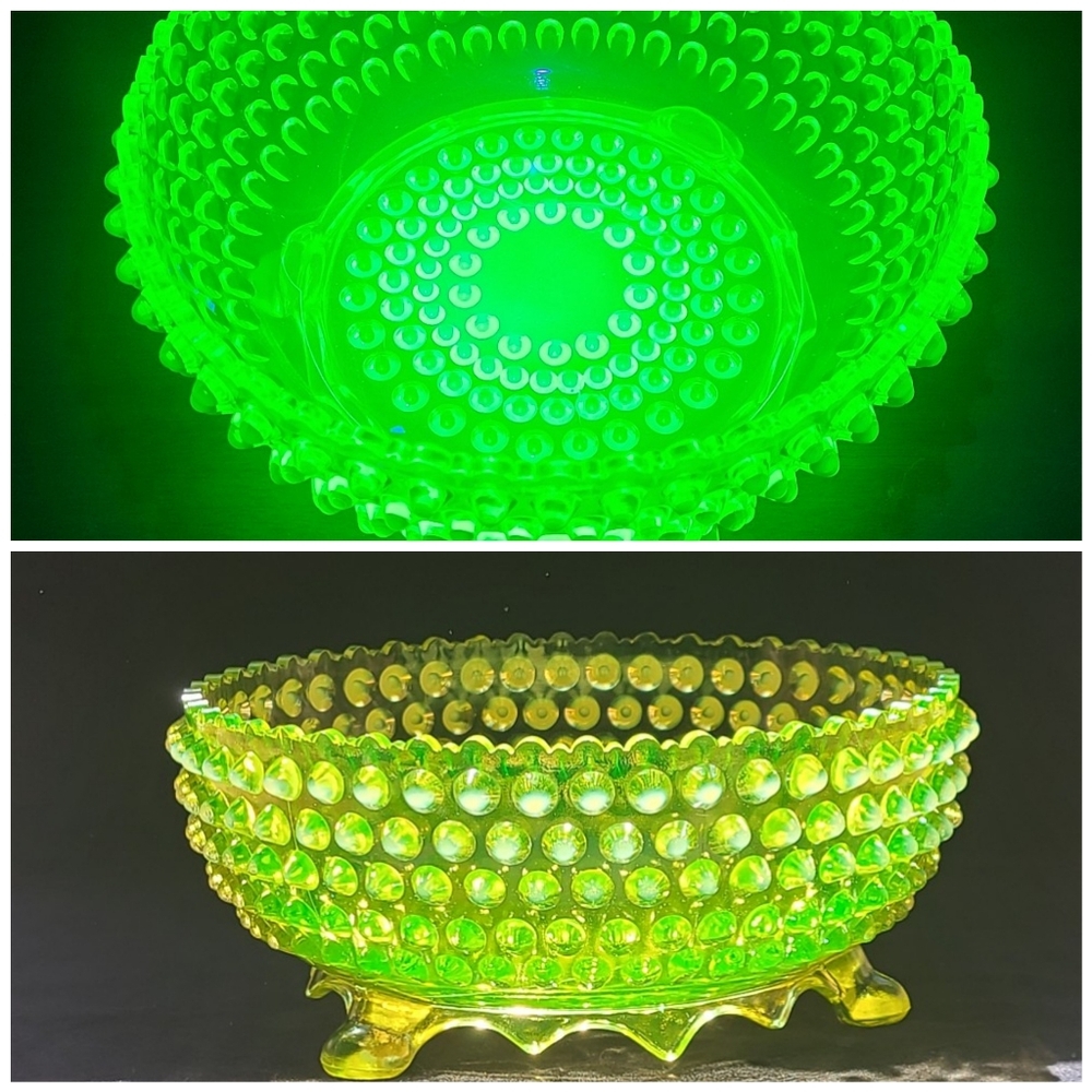 Vaseline Uranium Glass Antique Bowl
